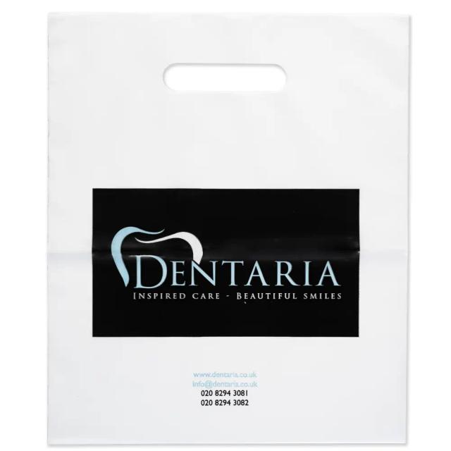 White Branded Plastic Carrier Bags