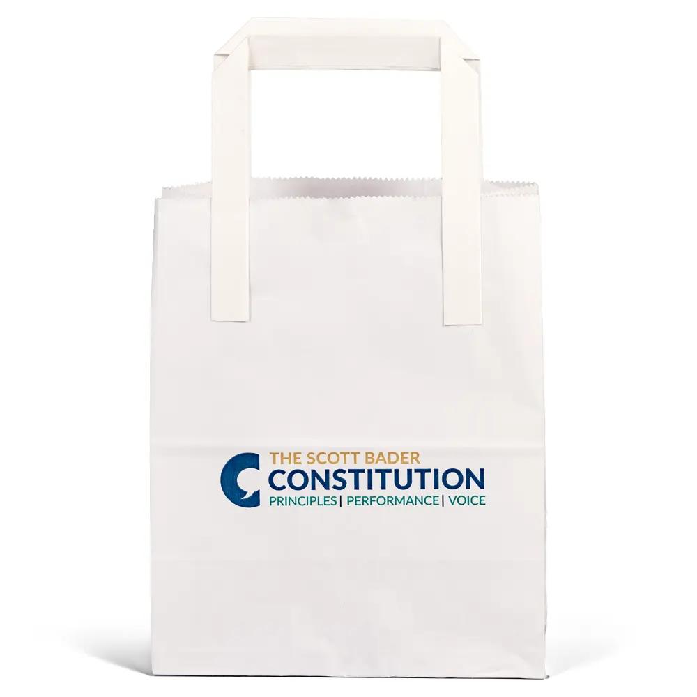 Printed External Flat Handle Paper Carrier Bags