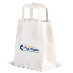 Printed External Flat Handle Paper Carrier Bags