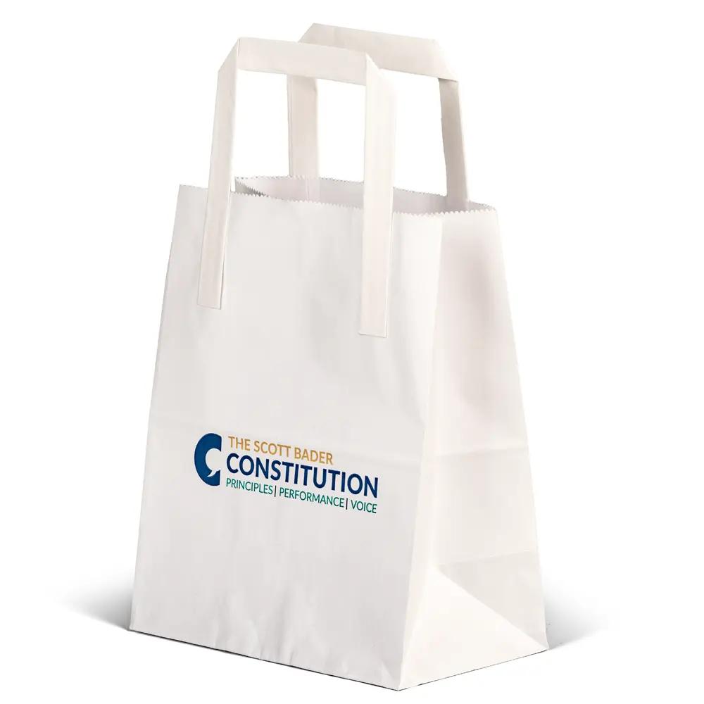 Printed External Flat Handle Paper Carrier Bags