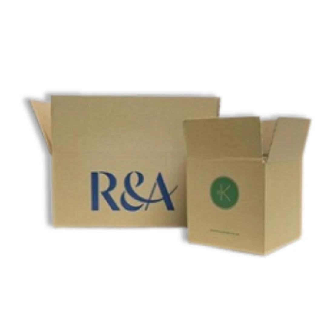 Printed Single Wall Cardboard Boxes - 4" x 4" x 4" [0201 Style]